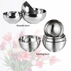 Thickening Stainless Steel Bowl Double-Deck Heat Insulation bowl Smooth Edge Welding Anti Scald Soup Bowl Children Tableware Rice