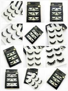 3D Faux Mink Lashes 15 Styles Handmade Soft Thick Natural Long False Eyelashes Fake Eye Lash Eyelash 3 Pairs Beauty Extention High Quality