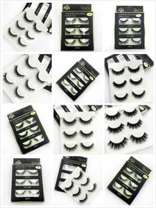 3D Faux Mink Lashes 15 أنماط مصنوعة يدويًا ناعمًا طبيعية طبيعية طويلة زائفة كاذبة زائفة مزيفة الرموش الرموش 3 أزواج تمديد الجمال جودة عالية