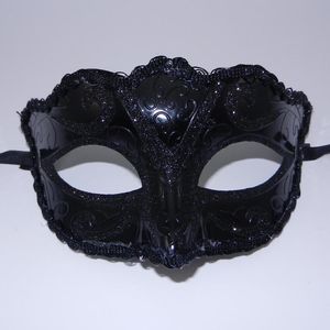 Máscaras de festa garotas meninas sexy renda preta borda veneziana máscara de máscara de máscara de máscara de máscara com máscara de dança brilhante de máscara de dança