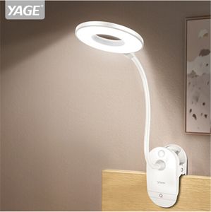 YAGE 18650 LED Toque Em Schakelaar 3 Modos Clipe Bureaulamp 7000 k Oogbescherming Lezen Dimmer Oplaadbare USB Led Tafellampen