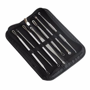 Kit strumento di rimozione del punto nero kit acciaio inossidabile comico ad ago per culi di cura per la cura della pelle durevole kit de herramientas para eliminar puntos negros de acero inossidabile