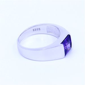 Fashion Purple Birthstone Jewelry Fedi nuziali per donna 5A Zircon Cz 925 Sterling Silver Female Anniversary Party Ring