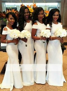 Nigerian Mermaid African Bridesmaid Long Cheap Jewel Neck Floor Length Formal Prom Dresses Maid of Honor Dress Custom Made