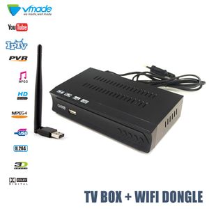 ingrosso DVB Set Top Box-Vmade HD DVB S2 Ricevitore satellitare USB WiFi Dongle Supporto antenna per antenna IPTV Youtube Biss Key Cccamd Newcamd Set top box