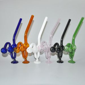 Cachimbo queimador de óleo de vidro colorido Espessura de 2,5 mm Tubo de vidro acessório para fumar cachimbo