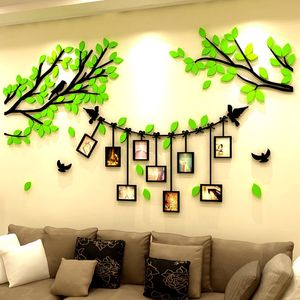 Photo frame wall creative 3D crystal acrylic three-dimensional wall stickers living room TV background wall stickers Home decoration