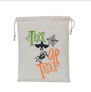 9 Stile Halloween Große Canvas-Taschen Baumwoll-Kordelzugbeutel mit Kürbis-Teufelspinne Hallowmas-Geschenke Sack Taschen Kinder Süßigkeitenbeutel