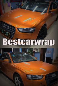 Sunrise Gloss candy sunset Orange Vinyl Wrap For WHOLE Car wrap covering foil With Air bubble Free / Air release 1.52*20M/Roll 5x67ft