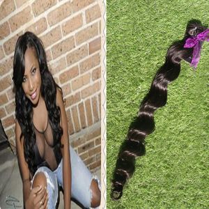 Deep Wave Brasilian Hair Weave Bundlar Remy Hair Weaving Human Hair Extension 1b Naturlig Black 100g / Piece