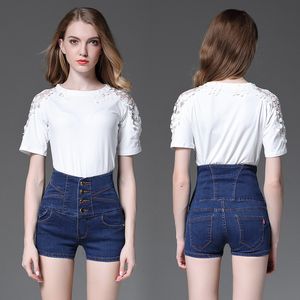 High waist short Jeans stretch Shorts pants Female plus size s to 5xl with 5 colors