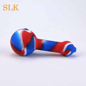 mini silicone smoking pipes with porous glass bowl smoking accessories unbreakable silicone bong water pipe for tobacco