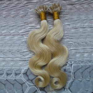 Blonde Brazylijski Ciało Wave Hair U Wskazówka Przedłużanie Włosów 10-24 