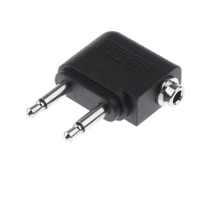 3.5mm Flygplan Flygbolag Mono Audio Converter Travel Jack Plug Splitter Adapter Högkvalitativ snabbfartyg