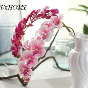 Barato Phalaenopsis artificial phalaenopsis Flores de orquídea de látex toque real para casa casamento mariage decoração Falk Fake Acessórios a granel