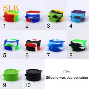 5ml Colorful Size Round Shape Silicone Wax Jar Dab wax vaporizer oil container Dry Herbal Oil Slick Container Box silicone pipes