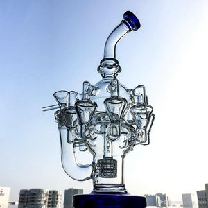 Bong in vetro da 11,8 pollici Octopus Arms Recycler con pipe ad acqua Matrix Perc Dab Oil Rig 14,5 mm Pipa da fumo femminile OA01