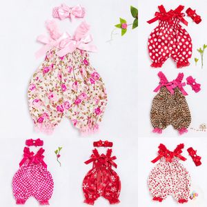 Macacões recém-nascidos Baby Bloomers Shorts florais para bebês meninas Conjuntos de roupas de bandana para bebês Capas de fraldas para bebês Shorts infantis babados babados criança curta