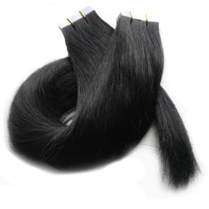 Seamless Skin Weft Tape Human Hair Extensions 40pcs Black Tape In Hair Extensions Remy Straight Tape Hair Extensions 100g