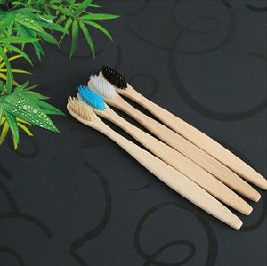 Oral Care Cabeça Escova De Dentes De Bambu Atacado Ambiente De Madeira Do Arco Íris De Bambu escova de Dente de Cerdas Macias para Adultos Presente Frete Grátis