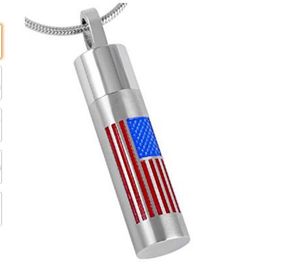 Custom columns flag design urn pendant necklace can open the perfume bottle couples cremated ashes burial pendant