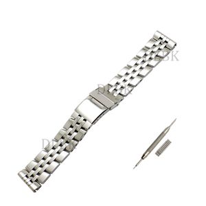 Watchband mm mm Mężczyźni Pełna Stała Stała Zegarek Ze Stali Nierdzewnej Zegarek Zegarek Składany Bezpieczeństwa Bransoletka Akcesoria do Breitling Supercean