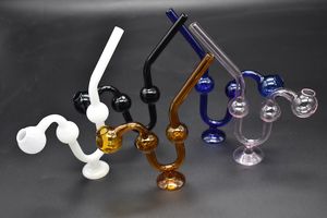 10PCS on stand balance Smoking Dogo Glass Pipes Oil Burner Glass Pipes for Smoking hand herb oil burner