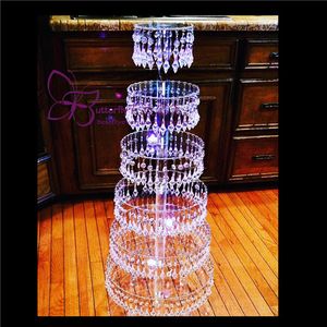 7 -poziomowy żyrandol Crystal Cake Stands Cupcake Tower Stojak na przyjęcie weselne Tort Tower Wedding Centerpieces330l