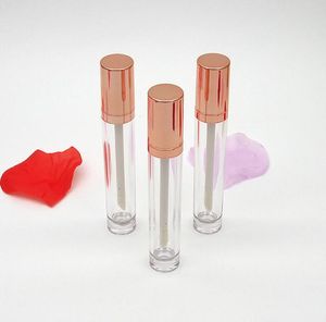 Tubi per lucidalabbra da 5,5 ml, tappo in oro rosa, contenitore per imballaggio con stick per labbra cilindro, bottiglia vuota per balsamo per labbra fai-da-te spedizione veloce SN1735