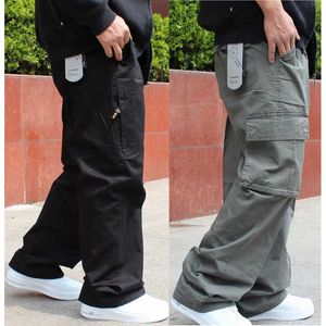 Брюки-карго большого размера, модные мужские брюки-шаровары в стиле хип-хоп, повседневные свободные мешковатые брюки с широкими карманами, мужская одежда