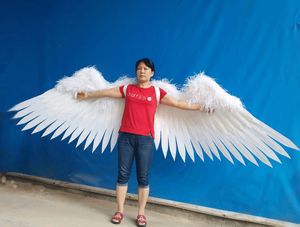 Amazing Cosplay Rekwizyty Wysokiej Jakości White Angel Feather Wings Big Fairy Wings Pure Handmade Creative Grand Event Designations Dekoracje