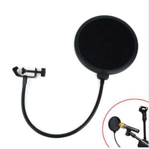 1pc Black Double Layer Studio Microfono Mic Wind Screen Pop Filter per la registrazione vocale