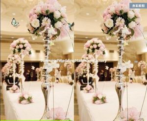 Wedding centerpiece Gold Metal Candle Holder Candlestick for Event Road Lead Flower Stands Rack Vase for Table Decorations bes00016