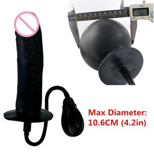 Nyaste Super Stor uppblåsbara Stor Dildo Big Anal Plug (Max 10,6cm), Uppblåsbara Dildo Pump, Vibrerande Penis, Butt Plug Anal Balls C18111201