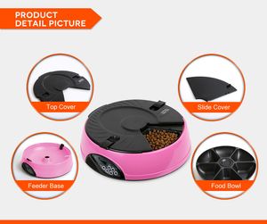 6 Meal LCD Automatic Pet Feeder.Programmable for up to 6 different feeding times.Pet Feeder Separate Compartments Food Trays Secure Locked