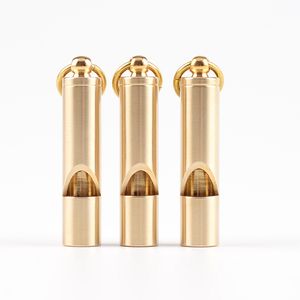 Utomhus Whistle Key Rings Brass Pendant Survival EDC Verktyg Keychain Dubbelfrekvens Nöd EDC Mole Gadgets MK0441