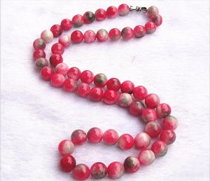 Naturel couleur bonbon pêche jade rouge et vert trésor rose collier de perles femmes bijoux en cristal suspendu chaîne