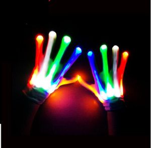 クリスマスハロウィン祭カラフルなフラッシュ手袋おもちゃレインボーグローブおもちゃ蛍光ダンスパフォーマンス小道具LED指ライトグローブ