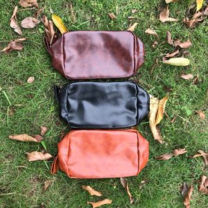 wholesale PU faux leather men's shaving bag good quality groom bag make up bag for men cosmetic case with zipper closure