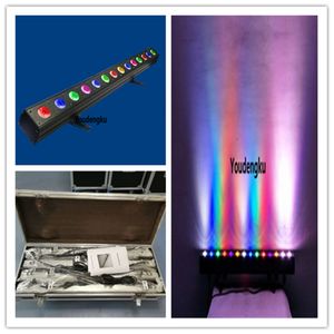 4 pieces with flightcase 14x10w led wallwasher indoor led dmx 10w rgbw 4in1 color exterior wall wash light 14 led