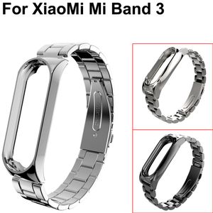 Yeni Watchband Kayış Paslanmaz Çelik Bilek Kayışı Metal İzle Bantları Bilezik Mi Band 3 Watch Bands Için