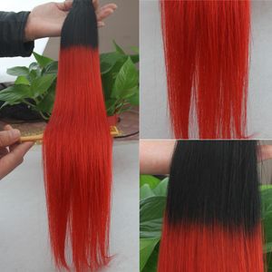 Taśma w rozszerzeniu Ombre 100g 40 sztuk / partia Ludzki włosy Prosto Ombre Skin Weft Hair Extensions