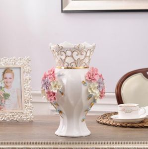 Vermelho cerâmico branco moderno vaso de flores decoração para casa grandes vasos de chão para decoração de casamento artesanato em cerâmica estatuetas de porcelana