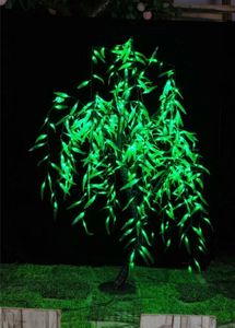 LED Willow Drzewo Światło 240 Sztuk LEDS 0.8 M 2.6FT Wysokość Zielony Kolor Rain Kryty Lub Outdoor Home Użyj Wakacyjnego Party Garden Decor