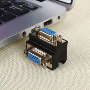 90 Degree Right Angle 15 Pin VGA SVGA Female to Female Converter Angle Adapter Extender Adapter for Cord Monitor Connector on Sale