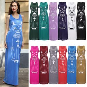 12 Farbe Frauen Boho Lange Maxi Kleid Abend Party Sommer Strand Rock Tank Weste Sommerkleid AAA262