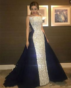 Sparkling Strapless prom Dresses Long Sequined Lace And Satin Celebrity Evening Dress Back Zipper Formal Red Carpet Dresses Party Wear