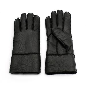 High Quality Women Full Sheepskin Gloves Five Fingers Leather Fashion Ladies Winter Warm Gloves ST-W011