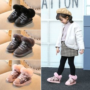 Baby Shoes Venda Quente Austrália Crianças Botas de Neve Crianças Impermeáveis ​​Deslize-na Pele Real Botas De Algodão Quente Meninos Meninas Shell Toe Tampão Botas de Inverno