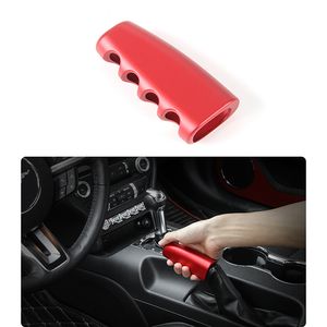 Aluminium Alloy Red Gear Handbrake Frame Decoration Cover For Ford Mustang 2015 UP Car Interior Accessories